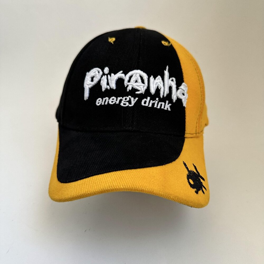 Piranha Energy Drink Baseball Cap EAS Adjustable Strap Back Hat Embroidered Logo